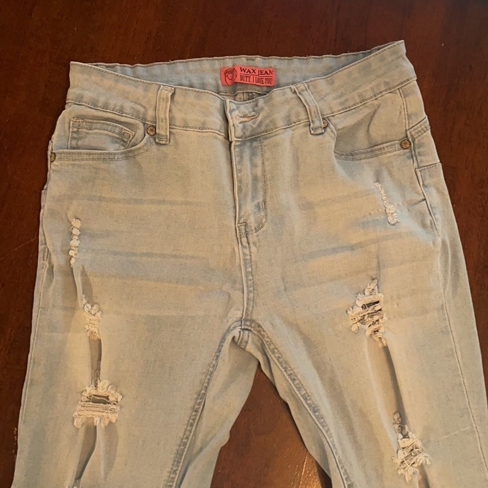 Light Washed Ripped Skinny Jeans - Picture 2 of 6